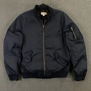 Wallace & Barnes Bomber Jacket Mens Small MA-1 Flight Pilot Nylon Talon Zip Blue
